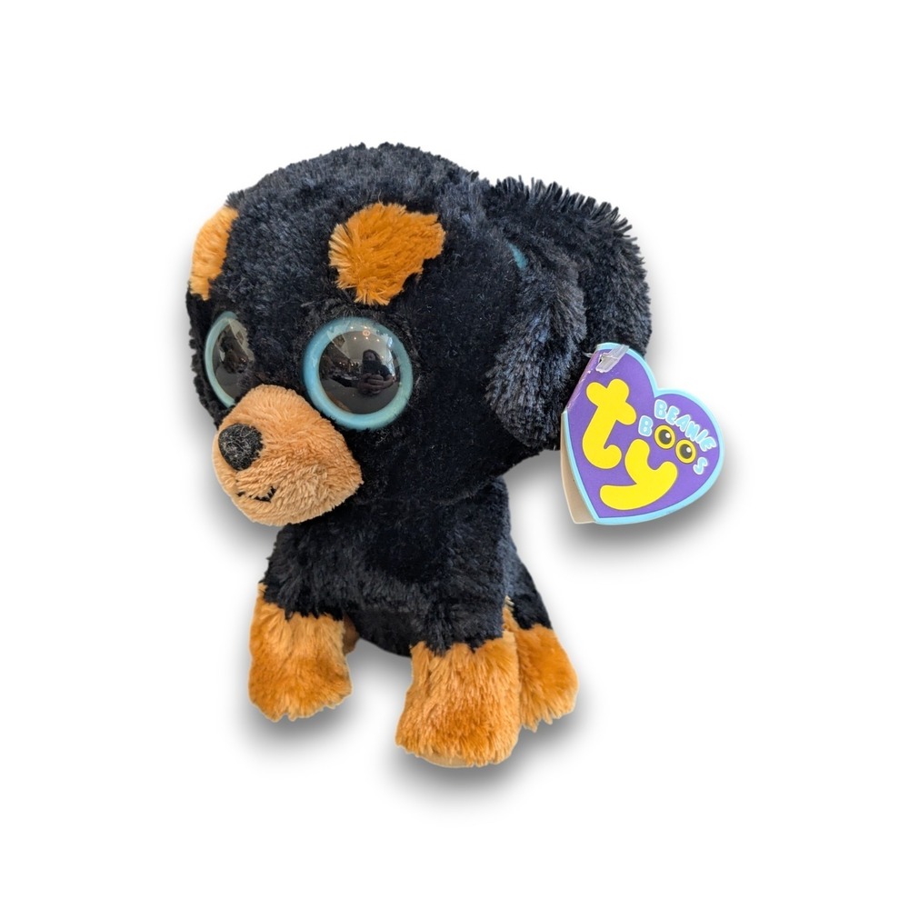NWT Ty Beanie Boos Tuffy Rottweiler Dog Plush Toy Purple Tags 6''